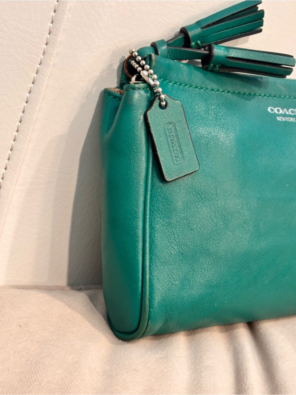 Coach Green Leather Wristlet Clutch - Picture 5 of 15